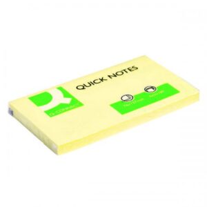 Q Connect Quick Notes 75x125MM Yellow3X5