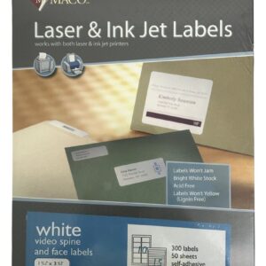 Maco laser/Inkjet Video Labels White
