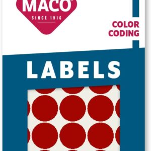 Maco Color Coding Round Labels 3/4 Red Pk/1000