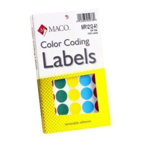 Maco Color Coding Round Labels 3/4 Astd Pk/1000