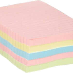 Unv Stick Note Ruled  4 x 6 Ast Cols